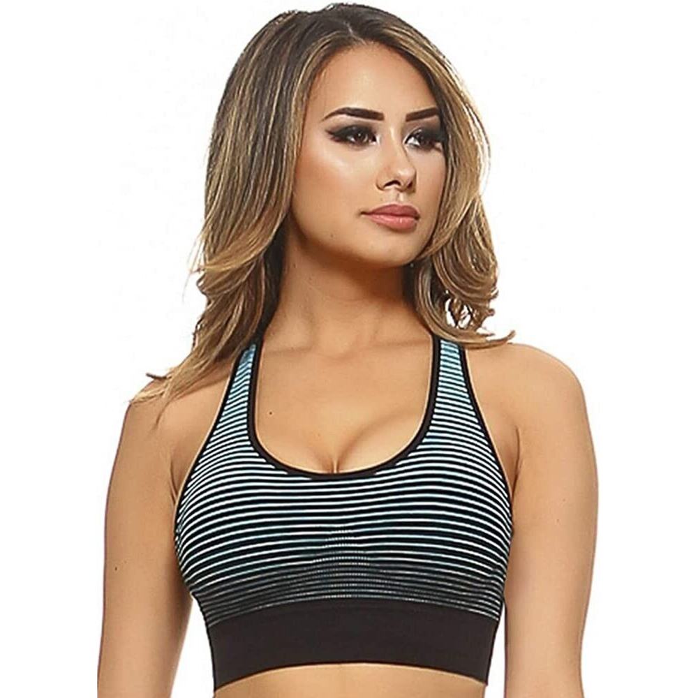 Yelete Women's Size S Sports Bra Space Dip Dye Ombre Athletic Bra Top Seamless
